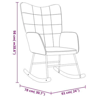 Sedia a Dondolo Grigio Scuro in Velluto e PVC - homemem39