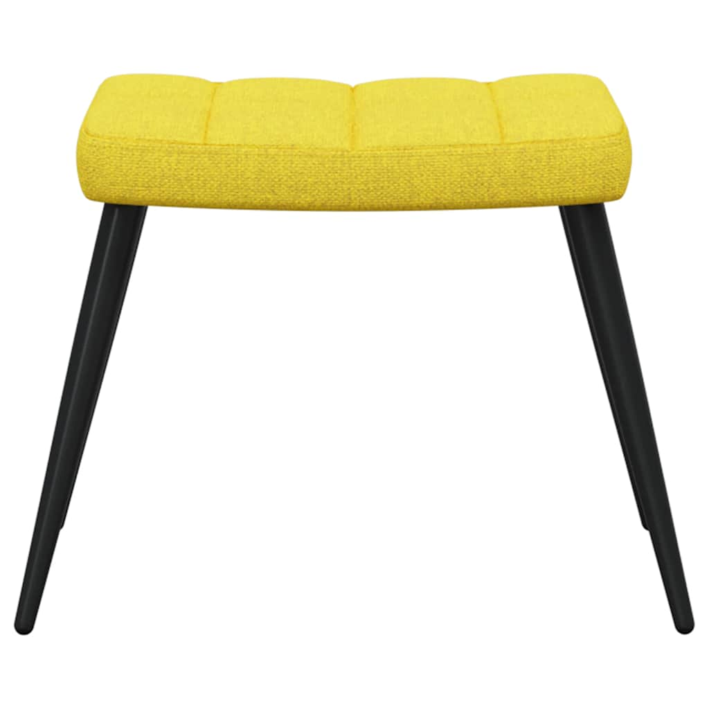 Sedia Relax con Sgabello Giallo Senape in Tessuto - homemem39