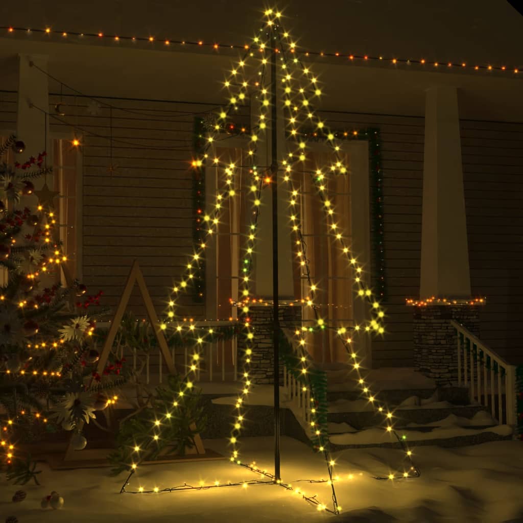 Albero di Natale a Cono 240 LED per Interni Esterni 118x180 cm