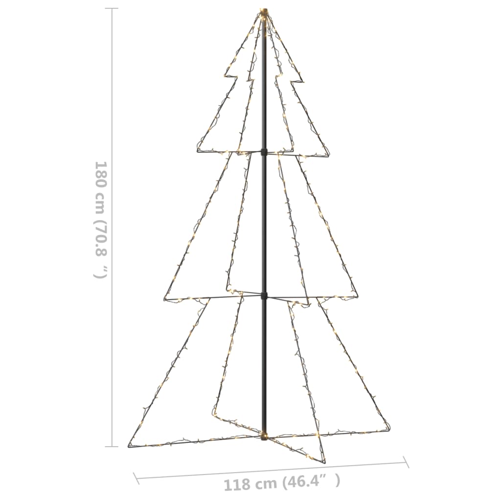 Albero di Natale a Cono 240 LED per Interni Esterni 118x180 cm