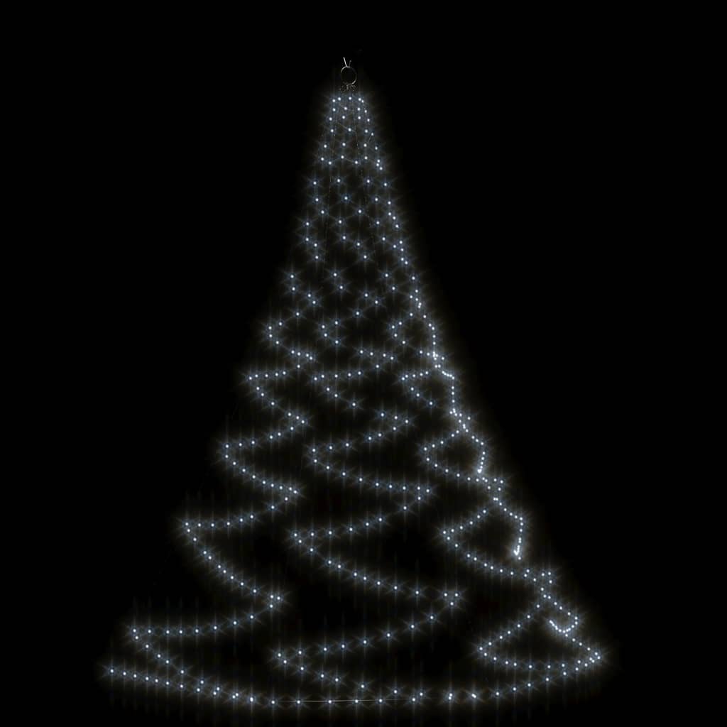 Albero da Parete con Gancio Metallico 260 LED Bianco Freddo 3 m