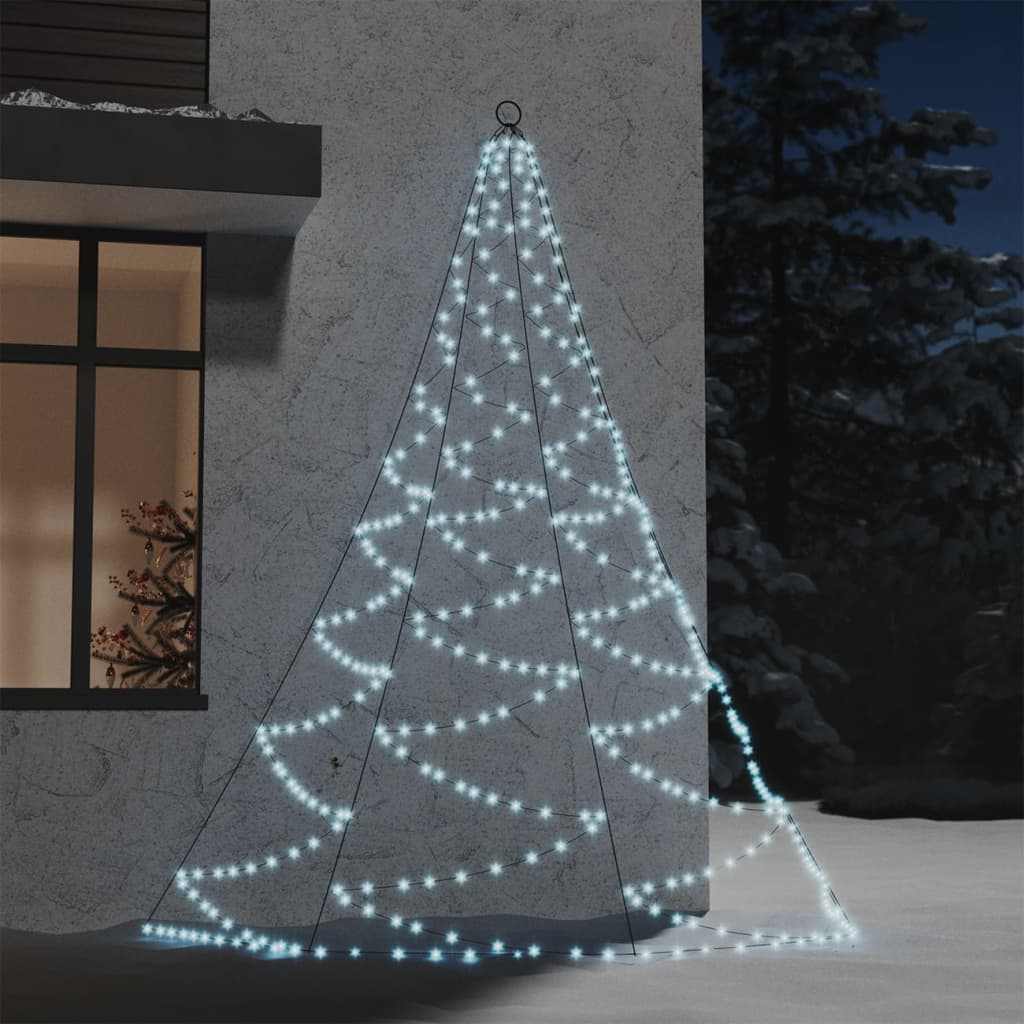 Albero da Parete con Gancio Metallico 260 LED Bianco Freddo 3 m - homemem39