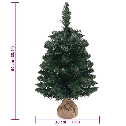 Albero di Natale Preilluminato con Palline Verde 60 cm - homemem39