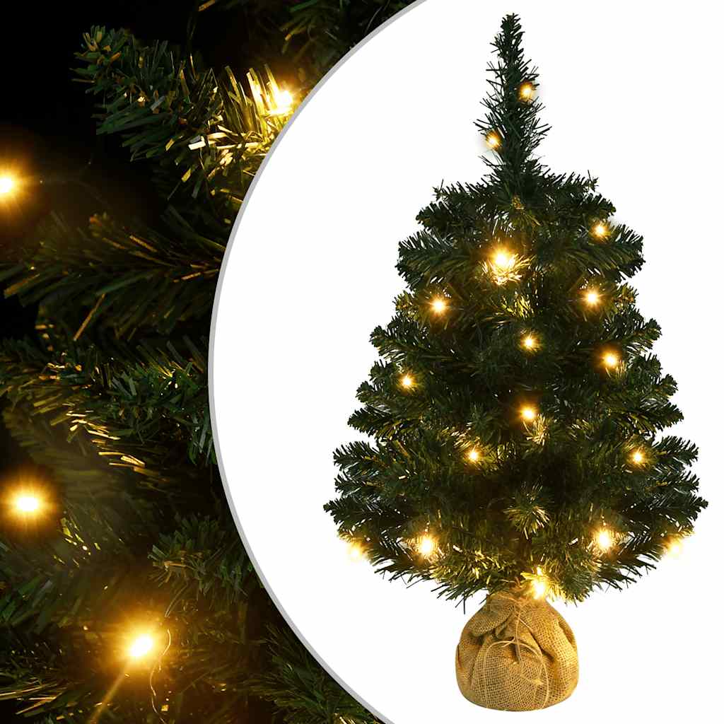 Albero di Natale Preilluminato con Palline Verde 60 cm - homemem39