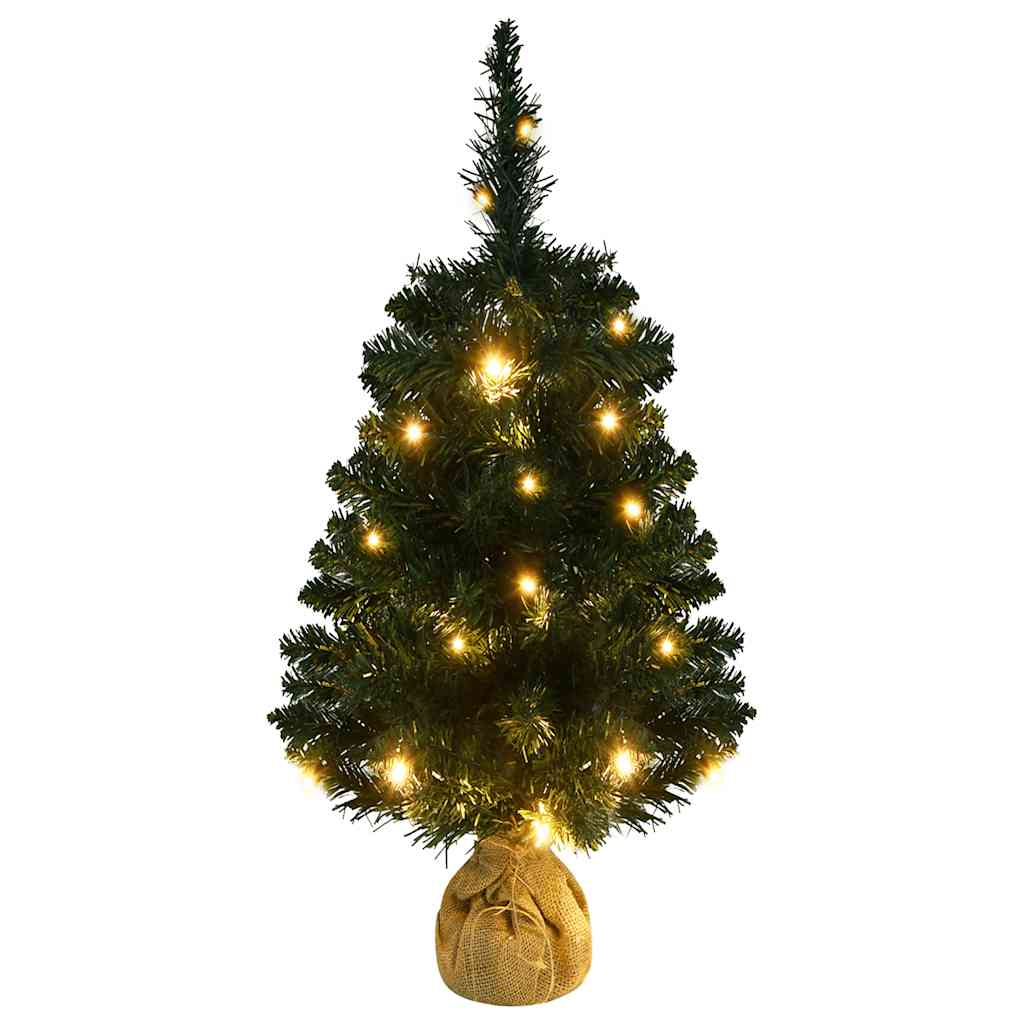 Albero di Natale Preilluminato con Supporto Verde 90 cm in PVC - homemem39