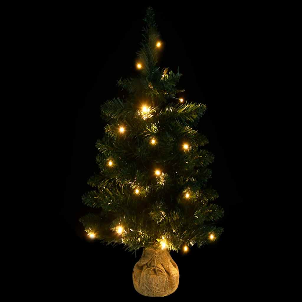 Albero di Natale Preilluminato con Supporto Verde 90 cm in PVC - homemem39