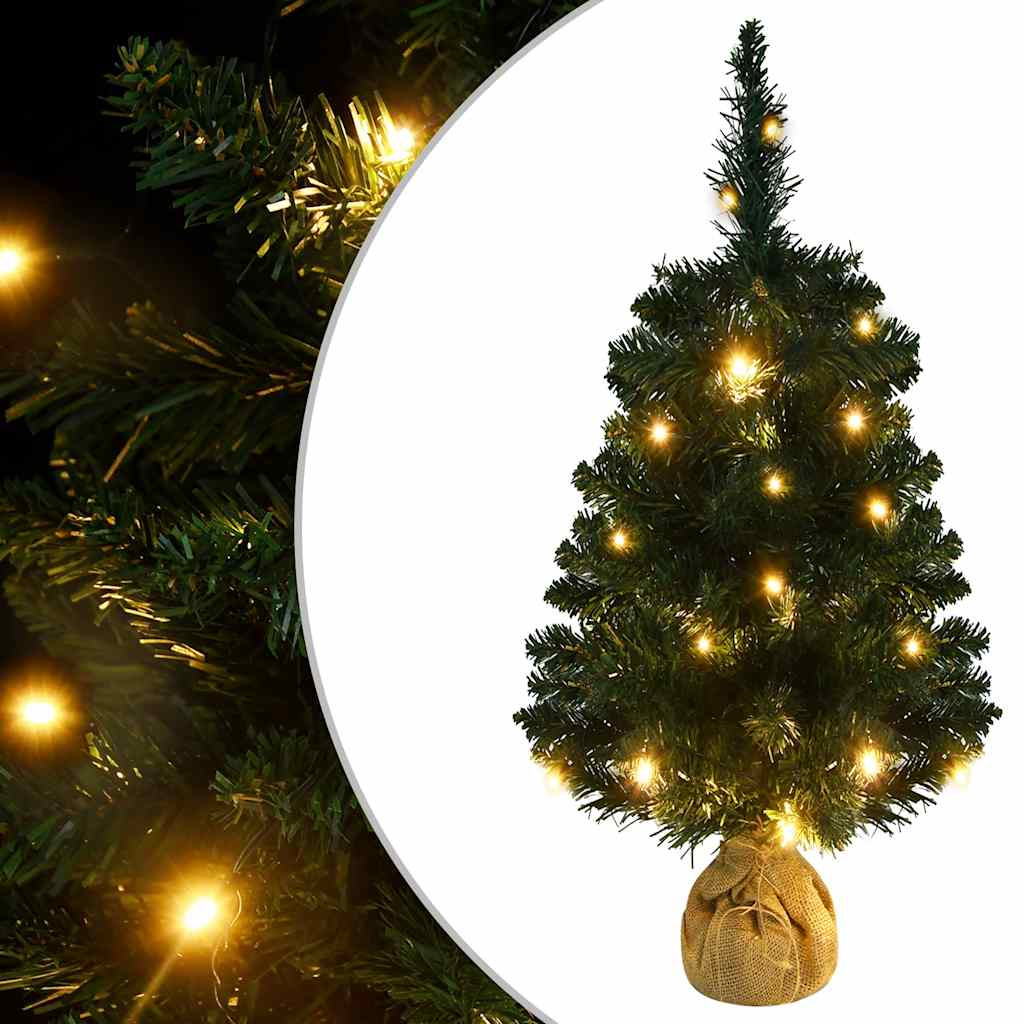 Albero di Natale Preilluminato con Supporto Verde 90 cm in PVC - homemem39