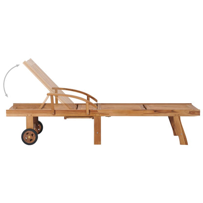 Lettini Prendisole 2 pz con Tavolo e Cuscino Antracite in Teak - homemem39