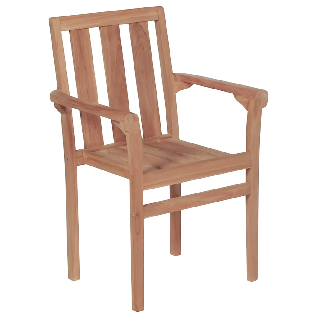 Sedie da Giardino Impilabili con Cuscini 6 pz Massello di Teak - homemem39