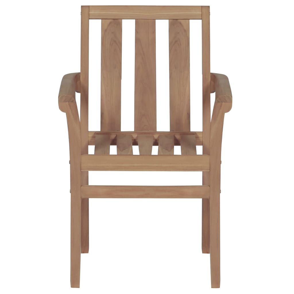 Sedie da Giardino Impilabili con Cuscini 6 pz Massello di Teak - homemem39