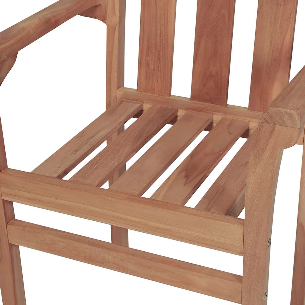 Sedie da Giardino Impilabili con Cuscini 6 pz Massello di Teak - homemem39