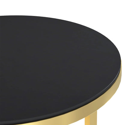 Tavolino Oro e Nero 45 cm in Vetro Temperato