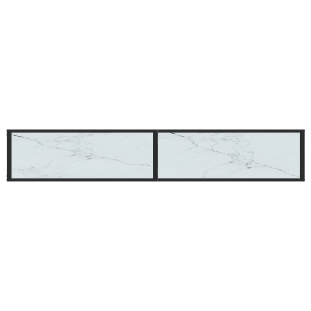 Tavolo Consolle Marmo Bianco 180x35x75,5 cm in Vetro Temperato