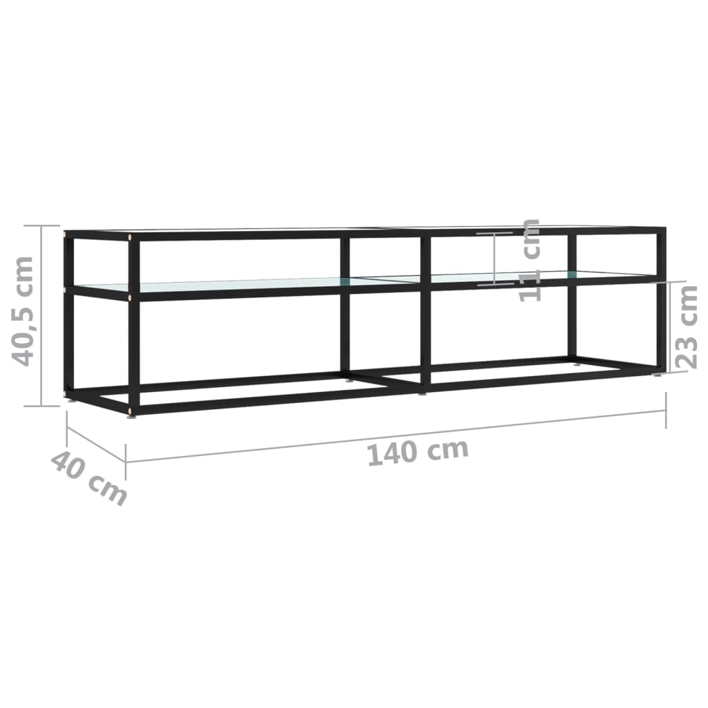 Mobile Porta TV Marmo Bianco 160x40x40,5 cm in Vetro Temperato - homemem39