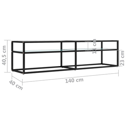 Mobile Porta TV Marmo Bianco 160x40x40,5 cm in Vetro Temperato - homemem39