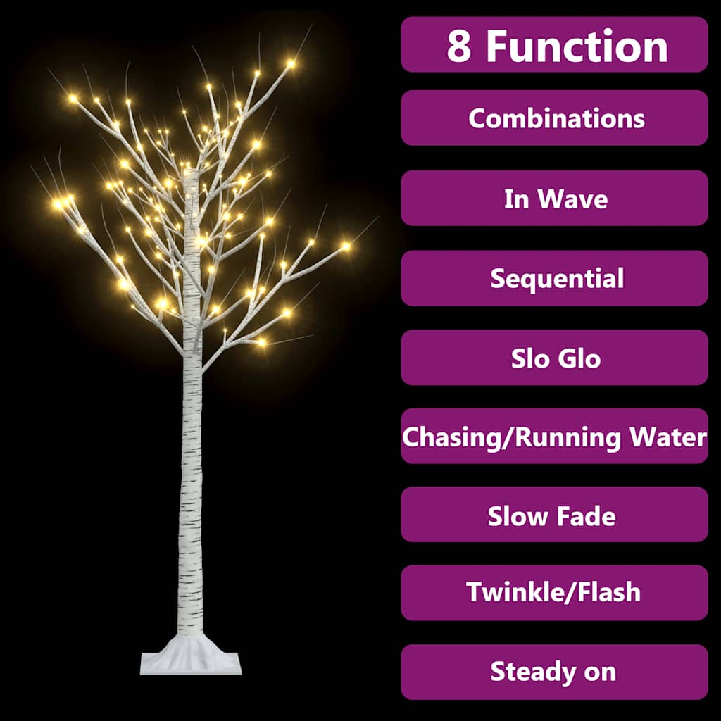 Albero Natale 128 LED 1,2 m Salice Bianco Caldo Interno Esterno - homemem39