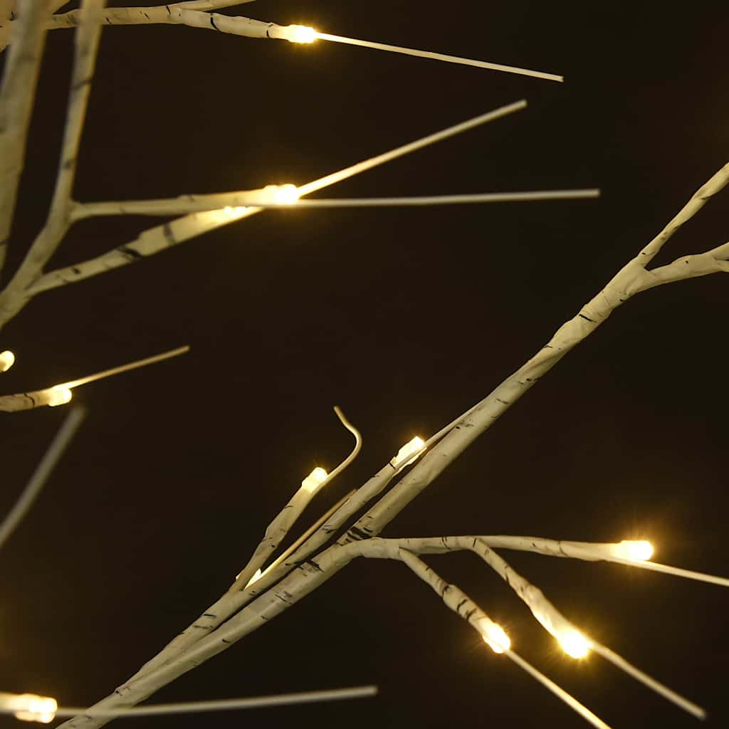 Albero Natale 128 LED 1,2 m Salice Bianco Caldo Interno Esterno - homemem39