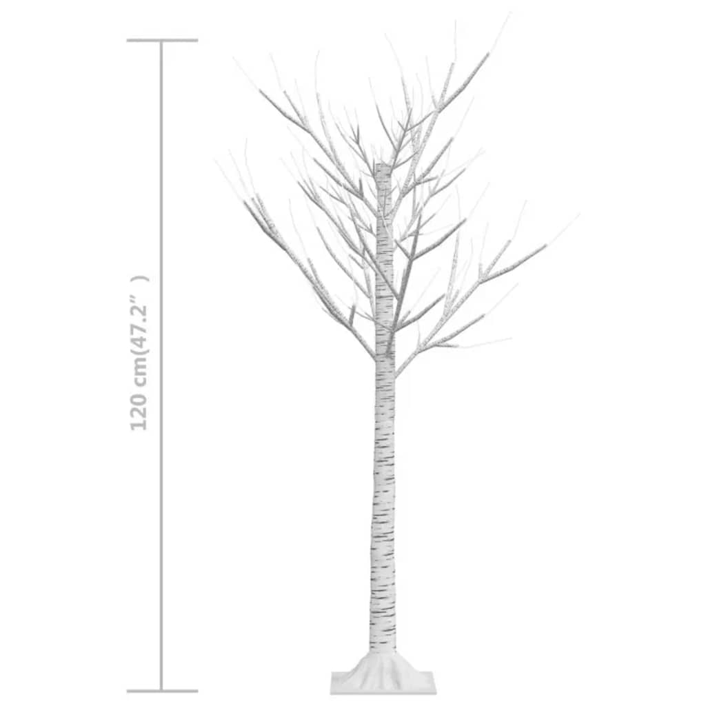 Albero Natale 128 LED 1,2 m Salice Bianco Caldo Interno Esterno - homemem39