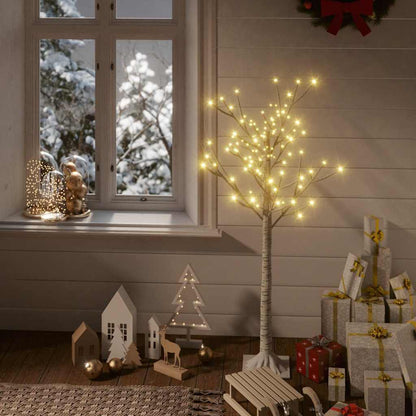 Albero Natale 128 LED 1,2 m Salice Bianco Caldo Interno Esterno - homemem39