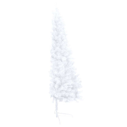 Set Albero Natale Artificiale a Metà LED Palline Bianco 150cm