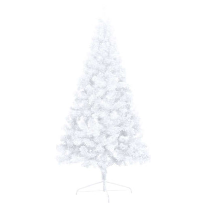 Set Albero Natale Artificiale a Metà LED Palline Bianco 210cm