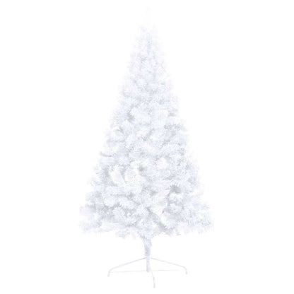 Set Albero Natale Artificiale a Metà LED Palline Bianco 240cm