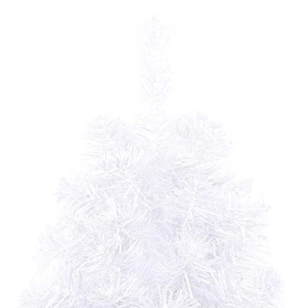 Albero di Natale a Metà Preilluminato con Palline Bianco 180 cm - homemem39