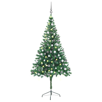 Albero di Natale Preilluminato Palline Bianco 180 cm 564 Rami