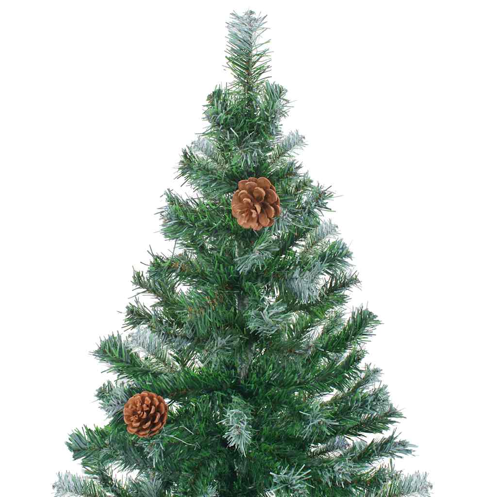 Albero di Natale Preilluminato con Palline e Pigne 180 cm