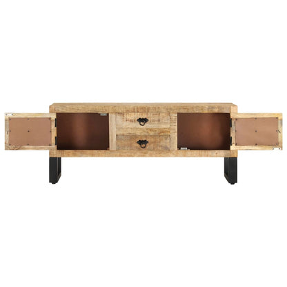 Mobile Porta TV 110x30x45 cm in Legno Massello di Mango Grezzo