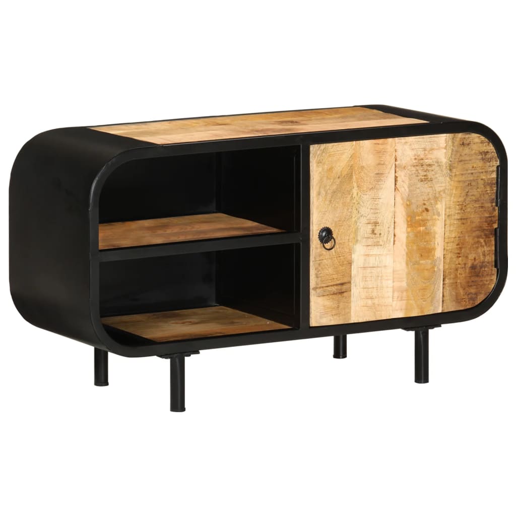 Mobile Porta TV 90x30x48 cm in Legno di Mango Grezzo - homemem39