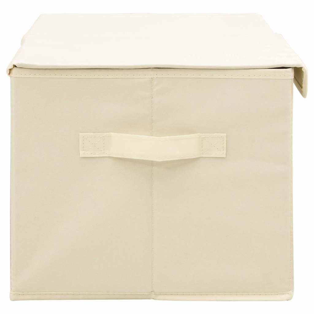 Scatole Portaoggetti 2pz in Tessuto 50x30x25 cm Crema - homemem39