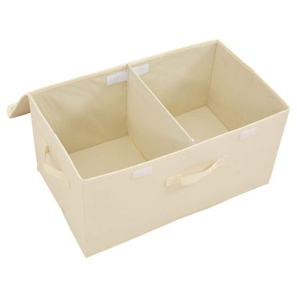 Scatole Portaoggetti 2pz in Tessuto 50x30x25 cm Crema - homemem39