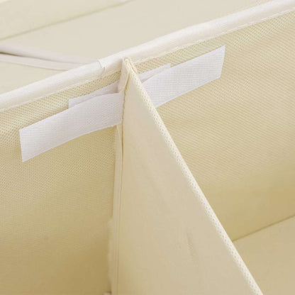 Scatole Portaoggetti 2pz in Tessuto 50x30x25 cm Crema - homemem39