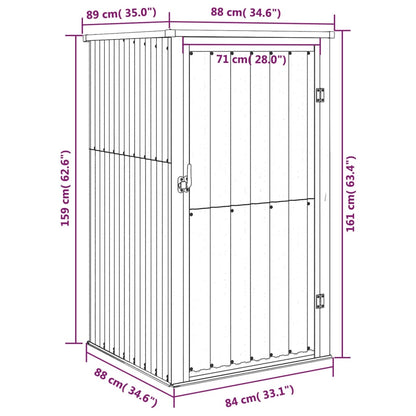 Capanno per Attrezzi Antracite 88x89x161 cm Acciaio Zincato - homemem39