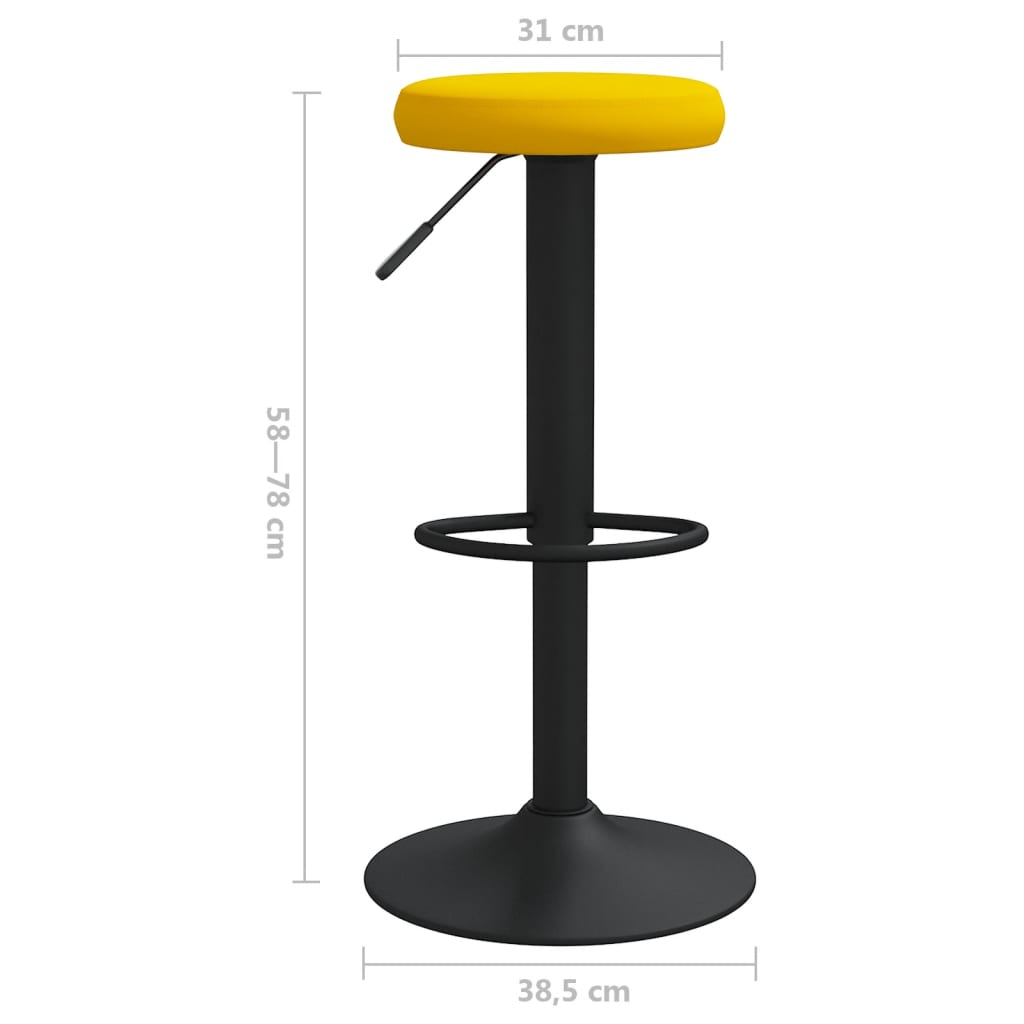 Sgabelli da Bar 2 pz Giallo Senape in Velluto