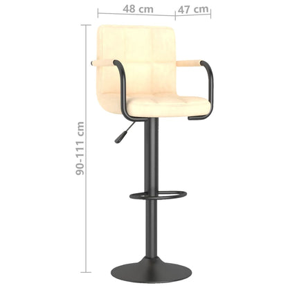 Sgabelli da Bar 2 pz Crema in Velluto - homemem39