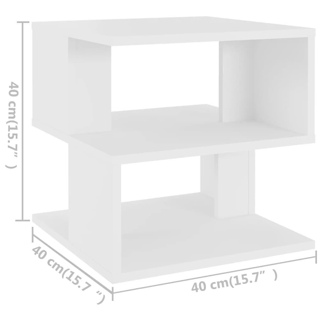 Tavolino Bianco 40x40x40 cm in Legno Multistrato - homemem39