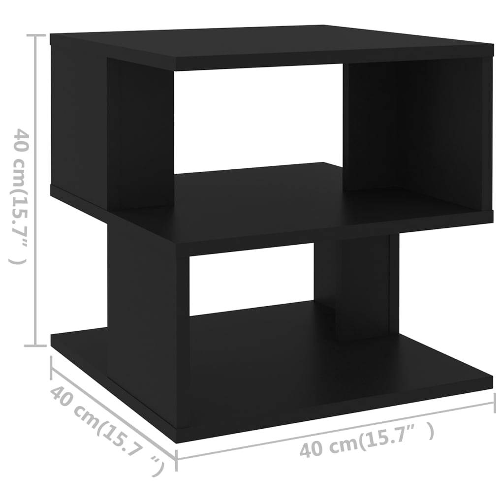 Tavolino Nero 40x40x40 cm in Legno Multistrato - homemem39