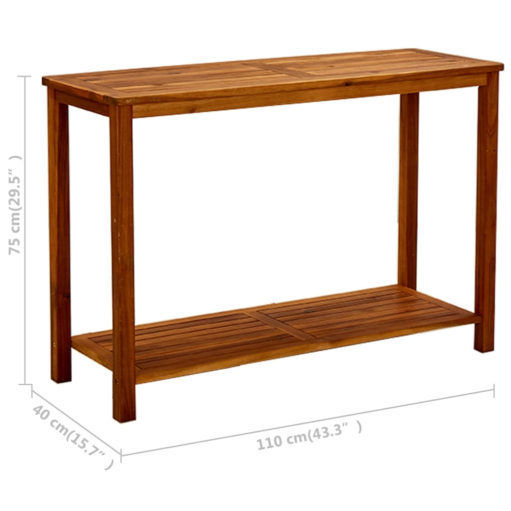 Tavolo Consolle da Giardino 110x40x75cm Legno Massello Acacia - homemem39