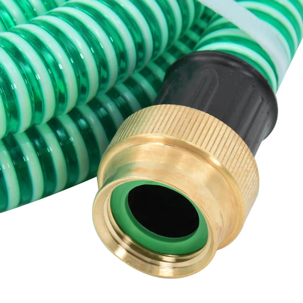 Tubo di Aspirazione con Raccordi in Ottone Verde 1,1" 4 m PVC - homemem39