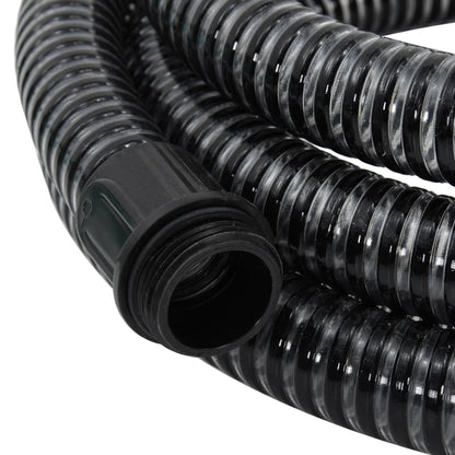 Tubo di Aspirazione con Raccordi in Ottone Nero 1,1" 15 m PVC