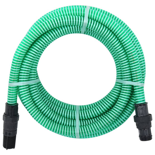 Tubo di Aspirazione con Raccordi in Ottone Verde 1" 7 m PVC - homemem39