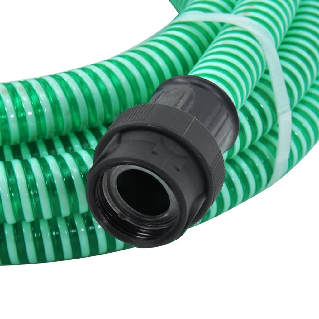 Tubo di Aspirazione con Raccordi in Ottone Verde 1" 7 m PVC - homemem39