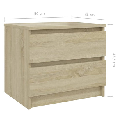 Comodini 2pz Rovere Sonoma 50x39x43,5 cm in Legno Multistrato