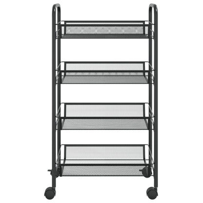 Carrello da Cucina con 4 Ripiani Nero 46x26x64 cm in Ferro - homemem39