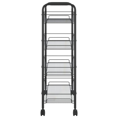 Carrello da Cucina con 4 Ripiani Nero 46x26x64 cm in Ferro - homemem39