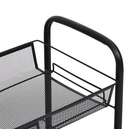 Carrello da Cucina con 4 Ripiani Nero 46x26x64 cm in Ferro - homemem39