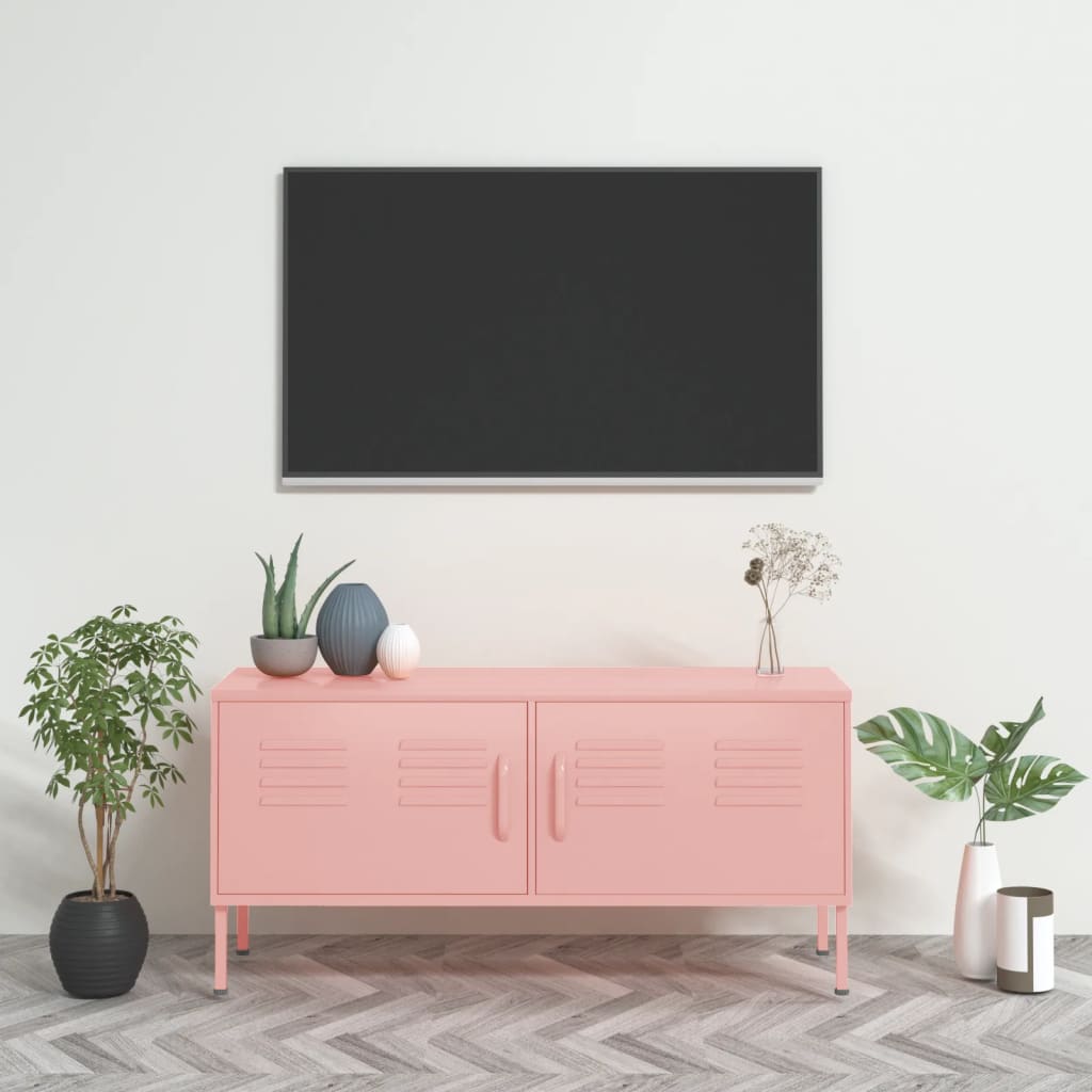 Mobile TV Rosa 105x35x50 cm in Acciaio