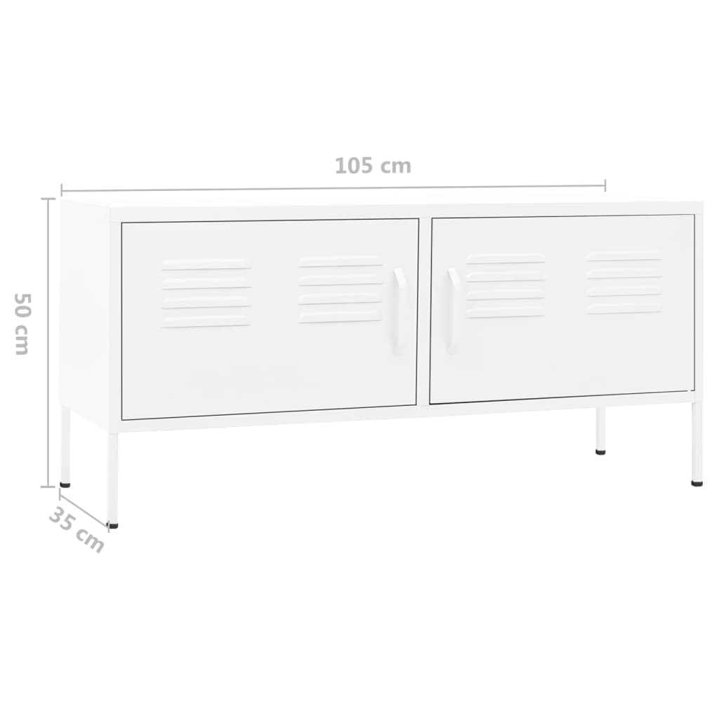 Mobile TV Bianco 105x35x50 cm in Acciaio